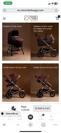 Mountain Buggy Terrain with Carrycot attachment