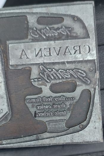 Craven A Cigarette Printing Block