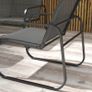 4-Piece Garden Set, 2 Armchairs, 2-Seater Sofa, Glass-Topped Table, Breathable Fabric, Steel Frame, Black Image 4