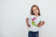 Cute Funny Unicorns Printed Girls T-shirt Tee Top Shirt Birthday Girl Tees Tops Shirts