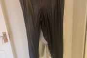 Pretty little thing black leather look pull on high waist skinny pants with zips size UK20 Tall EU48 Tall Postage included