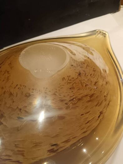 Large Murano Style Hand Blown Glass Dish