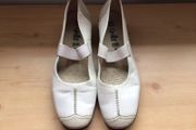 Caprice Ladies white leather mary jane strap casual shoes size 8 G