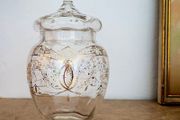 Victorian enamel handpainted glass jar