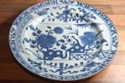Antique 18th C. Chinese Blue N White Porcelain Plate Kangxi Period