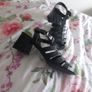 Black cage sandals from NEXT. Forever Comfort Collection Size 4 wide fit. Rrp euro 42 Image 2