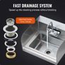 Commercial Hand Sink with Faucet and Side Splash, Stainless Steel Sink for Washing, Small Hand Washing Sink Image 4