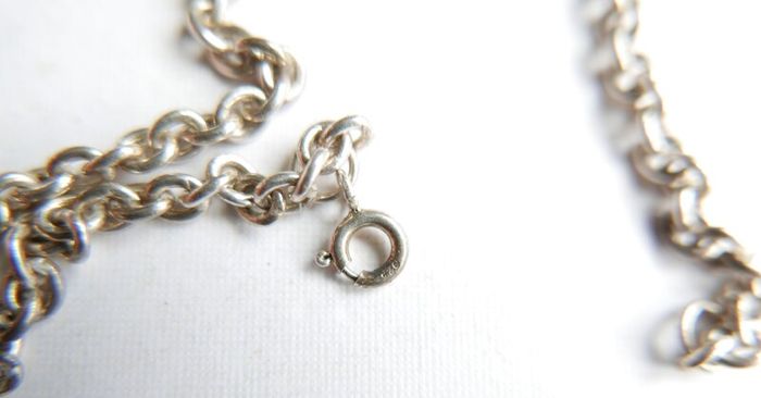 Vintage Sterling Silver 925 Cable Chain Link Necklace Length 24" - 23,07g