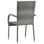Stackable Outdoor Chairs 2 pcs Grey Poly Rattan Image 4