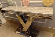 Console table pure marble and chrome stand immaculate condition