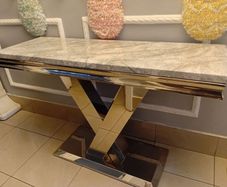 Console table pure marble and chrome stand immaculate condition