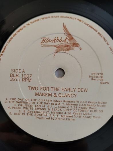 Tommy Makem & Liam Clancy - Two For The Early Dew Vinyl LP (1978) Original Irish Pressing Folk EX+
