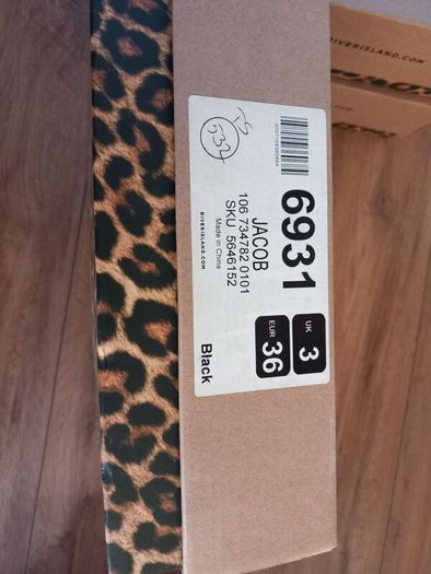 Brand New River Island Black Platform Sandals Size UK 36