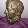 Vintage brass plaque of unknown man Image 2