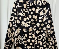 Black & Cream Satin Blazer Size 8