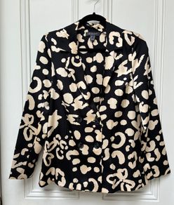 Black & Cream Satin Blazer Size 8