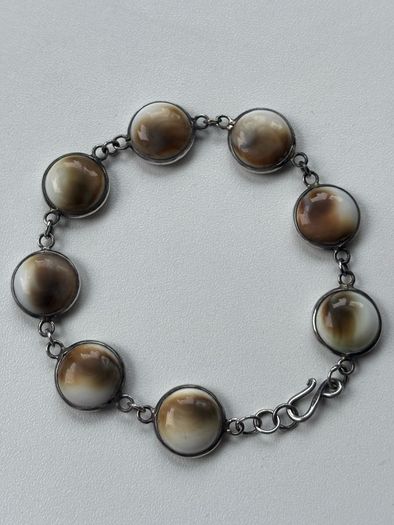 Sterling Silver Shiva Eye Shell Bracelet