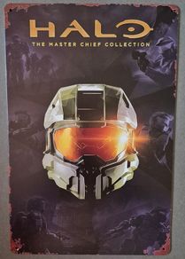 Vintage Style  Metal Sign. HALO, the master cheif.