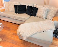 Large Cream L-Shaped Corner Sofa