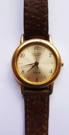 Vintage Orient Quartz Watch, Gold Plated women's watch