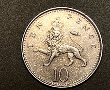 Rare 1992 British 10 Pence Coin D.g Reg F.d Queen Elizabeth Ii