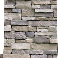 NEW SALE | Stone Brick Wallpaper Peel and Stick 3D Effect Blocks Vintage Brick Faux Textured Self-Adhesive Wallpaper Kitchen Cabinets Backsplash Fireplace Laundry Room Accent Wall Decor 45X300cm