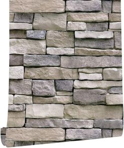 NEW SALE | Stone Brick Wallpaper Peel and Stick 3D Effect Blocks Vintage Brick Faux Textured Self-Adhesive Wallpaper Kitchen Cabinets Backsplash Fireplace Laundry Room Accent Wall Decor 45X300cm