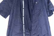 Navy River Island Short sleeves Shirt size Large with little rose