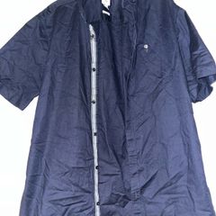 Navy River Island Short sleeves Shirt size Large with little rose