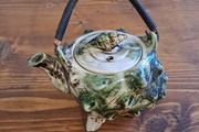 1950s Vintage Japanese Majolica Conch Shell Teapot
