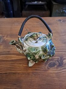 1950s Vintage Japanese Majolica Conch Shell Teapot