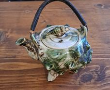 1950s Vintage Japanese Majolica Conch Shell Teapot