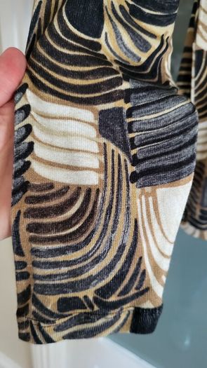 Marinello Abstract Beige Tones  long sleeve top Sz XL (Fit 12-16UK)  Bnwt Rrp 49.99