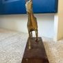 Vintage Brass Horse on a Wooden Base Image 3