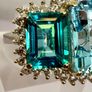 Gem Fiesta - Blue Topaz, White Zircon Paraiba Topaz Cluster Ring Image 5
