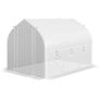 3 x 2(m) Walk-in Polytunnel Greenhouse, Zipped Roll Up Sidewalls, Mesh Door, 6 Mesh Windows, Tunnel Warm House Tent with PE Cover, Complimentary Plant Labels and Gloves, White Image 6