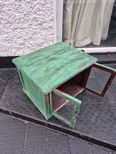 Small Vintage style  2 glass door counter  cabinet