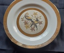 Another Old Chokin Japanese Plate 24 karat gold gilded trim Made in Japan Postage Available,