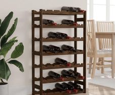 Wine Rack, Bottle Rack with 7 Shelves for 42 Bottles, Wine Bottle Holder, Wine Stand with Wave Design, Wine Holder, Drink Rack for Kitchen Basement,...