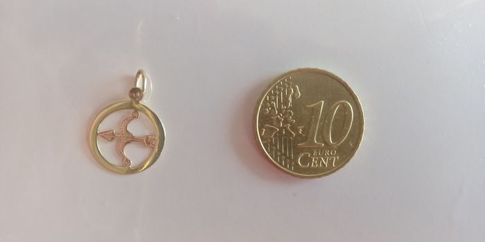 585 14K Two Tone Gold Zodiac Pendant Sagittarius