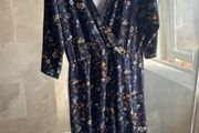 Dark Blue Floral Dress M