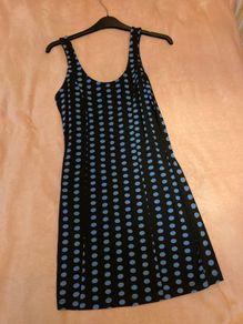 Navy & blue polka dot body con mini dress