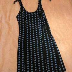 Navy & blue polka dot body con mini dress