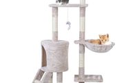 SALE | 143cm Cat Scratch Posts Multi-Level Stable Cat Climbing Tower Cat Activity Trees with Ladder, Indoor Pet Activity Furniture Play House for Kitty Kitten