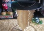 unusual gold palm leaf mirror top table