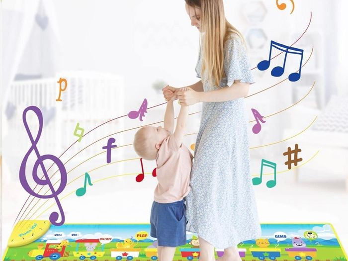 Kids Piano Mat, Music Mat with 8 Animal Sounds & 3 Instrument Sounds & 10 study cards, Baby Piano Music Mat Educational toys for boys, girls, Toddler (FREE POSTAGE)