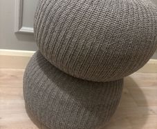 2 z SANDARED Pouffe, grey, 56 cm