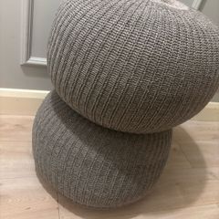 2 z SANDARED Pouffe, grey, 56 cm