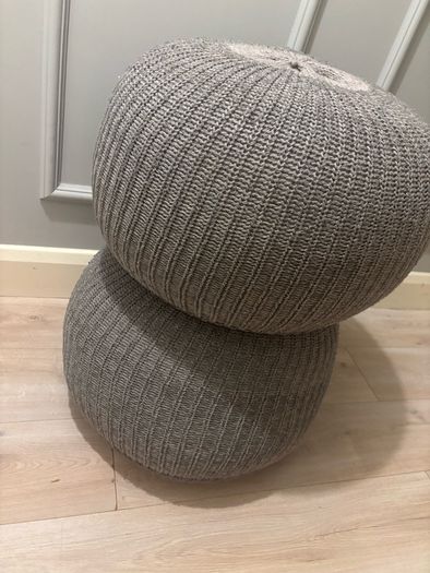 2 z SANDARED Pouffe, grey, 56 cm