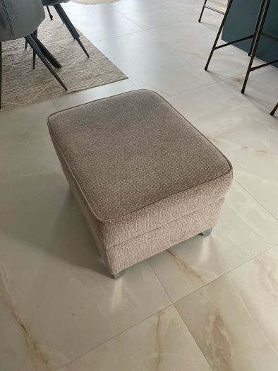 Pouffe, silver grey fabric